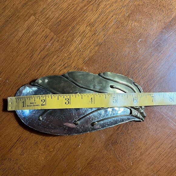 Mixed Metal Brutalist Belt Buckle Brass Silver Oversized Western Gypsy Modernist - Picture 6 of 7